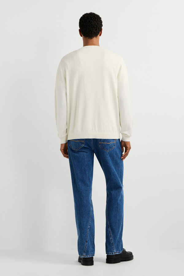 Pepe Jeans Round neck jumper with logo beige