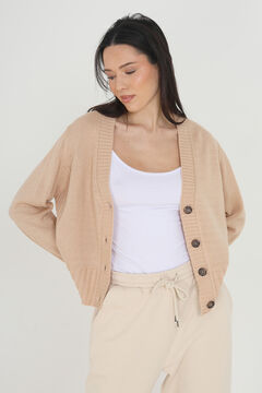 Springfield Jersey knit jacket with four-button fastening camel