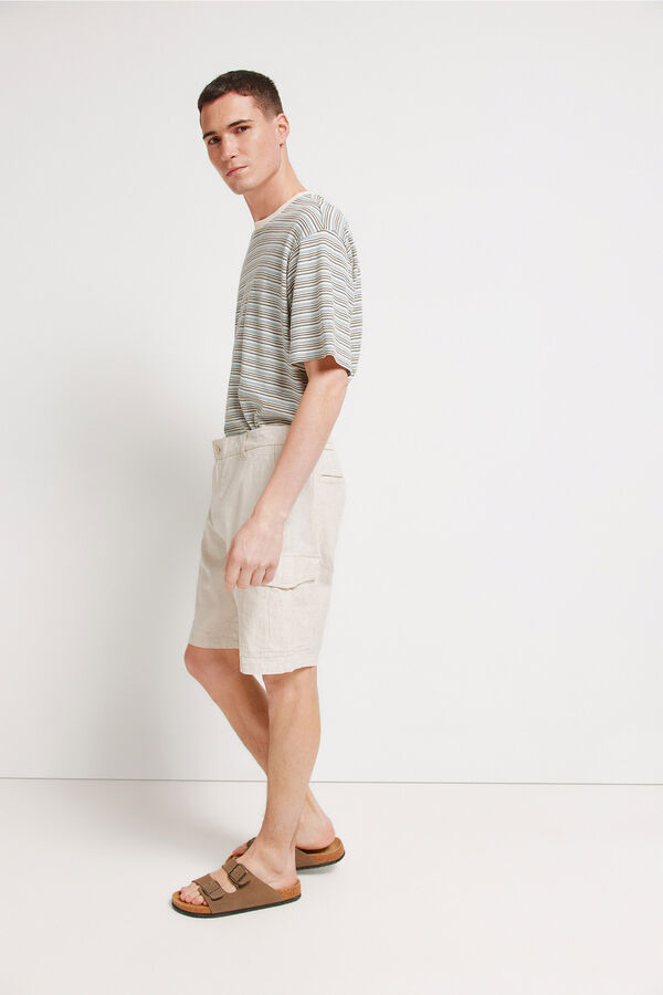 Springfield Bermuda coupe confort en lin gris