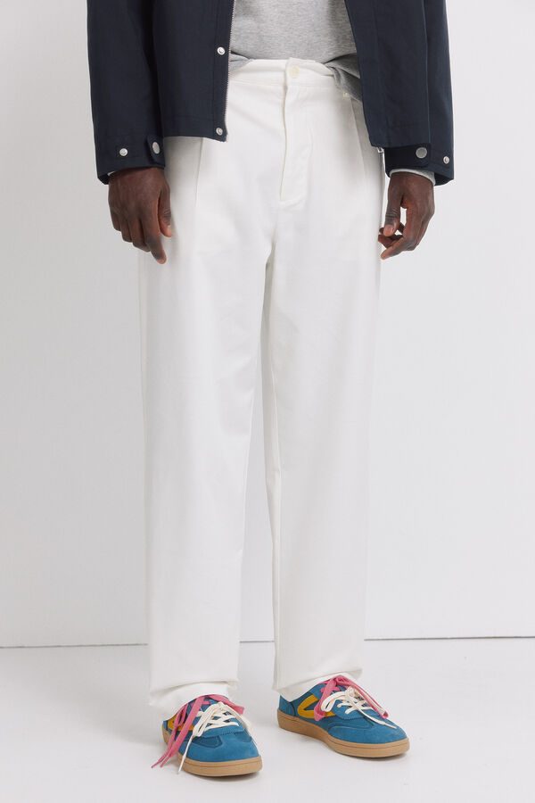 Springfield Relaxed fit straight leg trousers beige