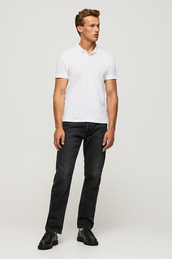 Springfield Men's short-sleeved polo shirt. blanc