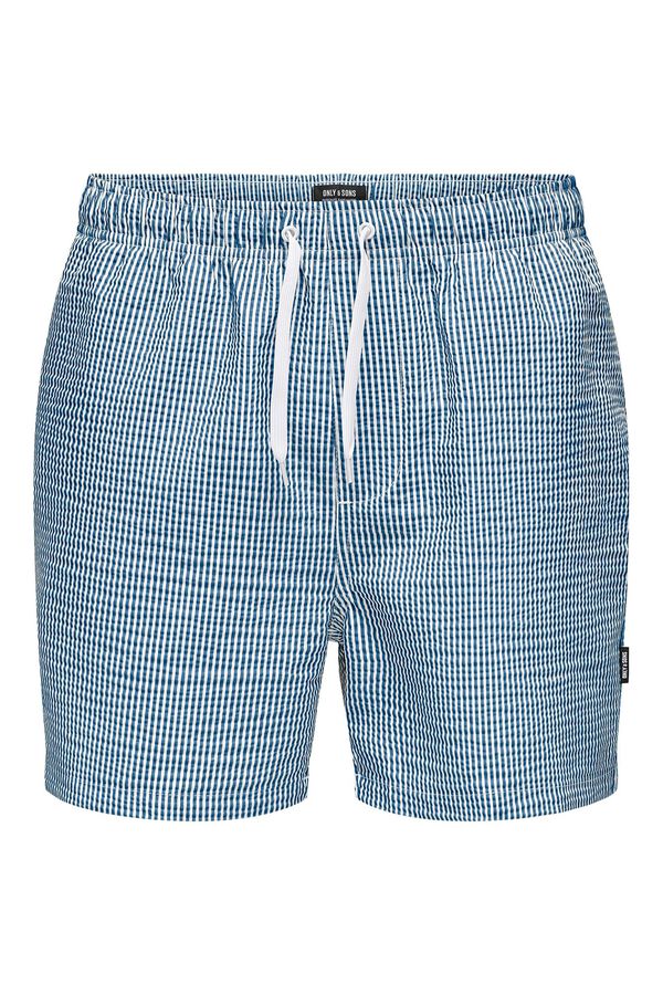 Only & Sons Kurze gestreifte Badehose Blau
