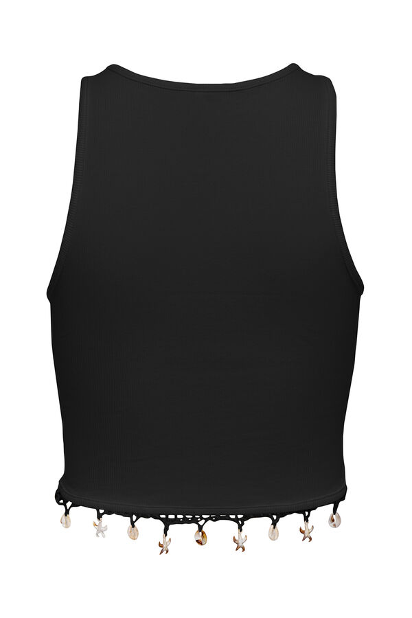 Only Cropped Shirt ohne &Auml;rmel Schwarz