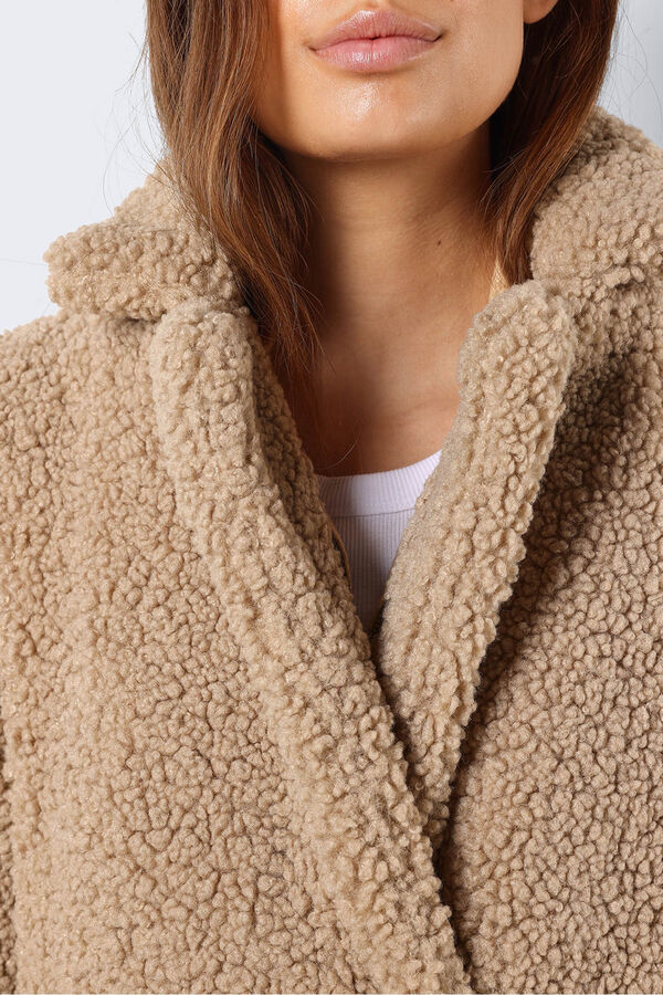 Noisy May Abrigo largo teddy beige
