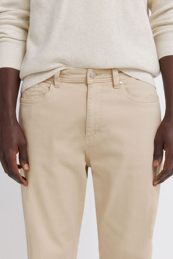 Springfield 5-pocket washed slim fit trousers brown