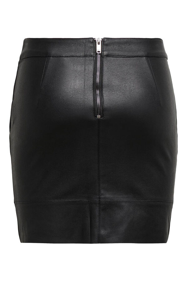 Only Falda corta de polipiel negro