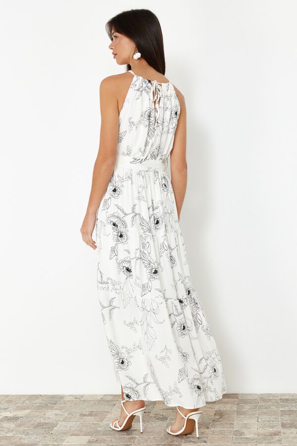 Trendyol Halterneck long dress brown