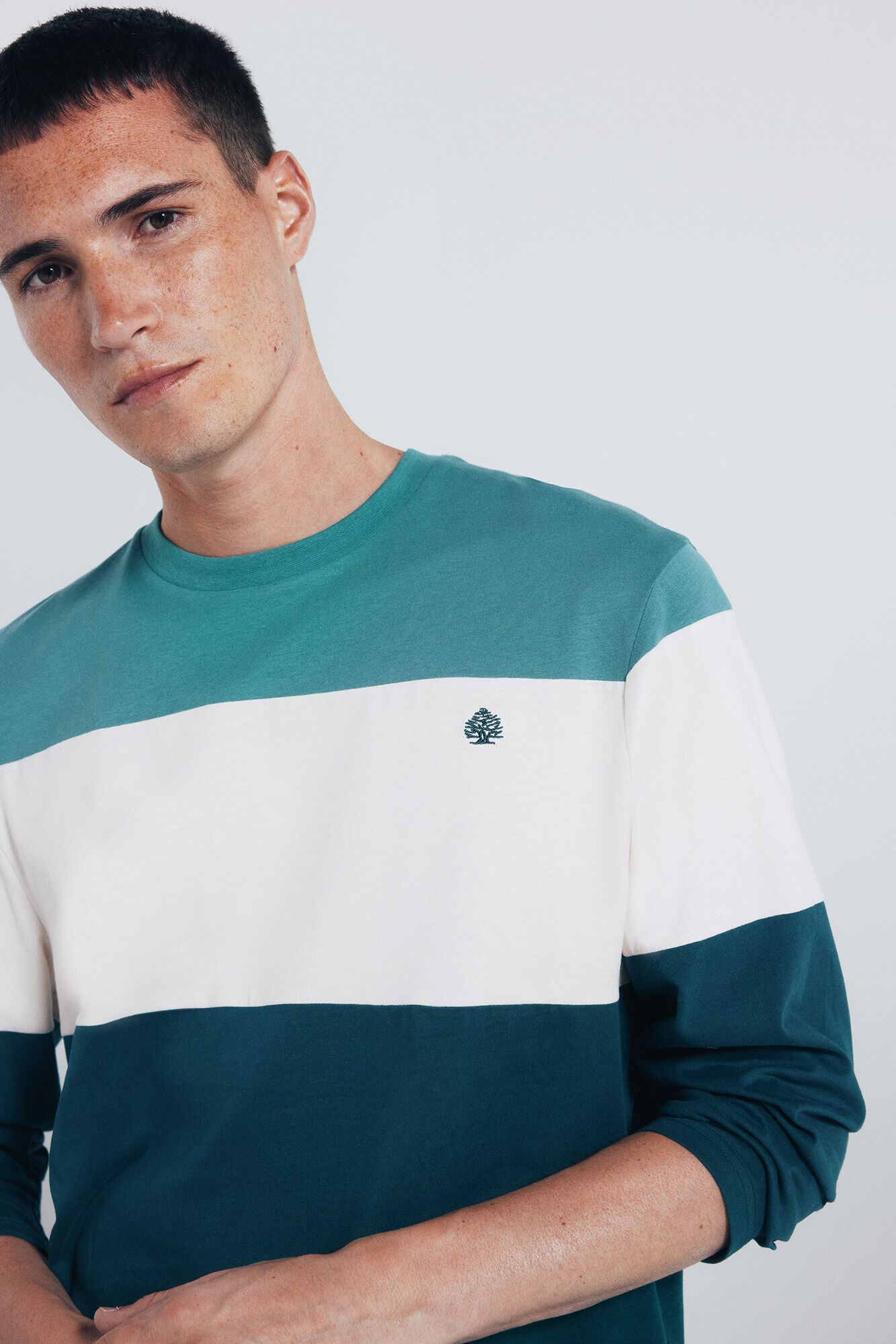 Springfield long sleeve piqu&eacute; cut-out T-shirt