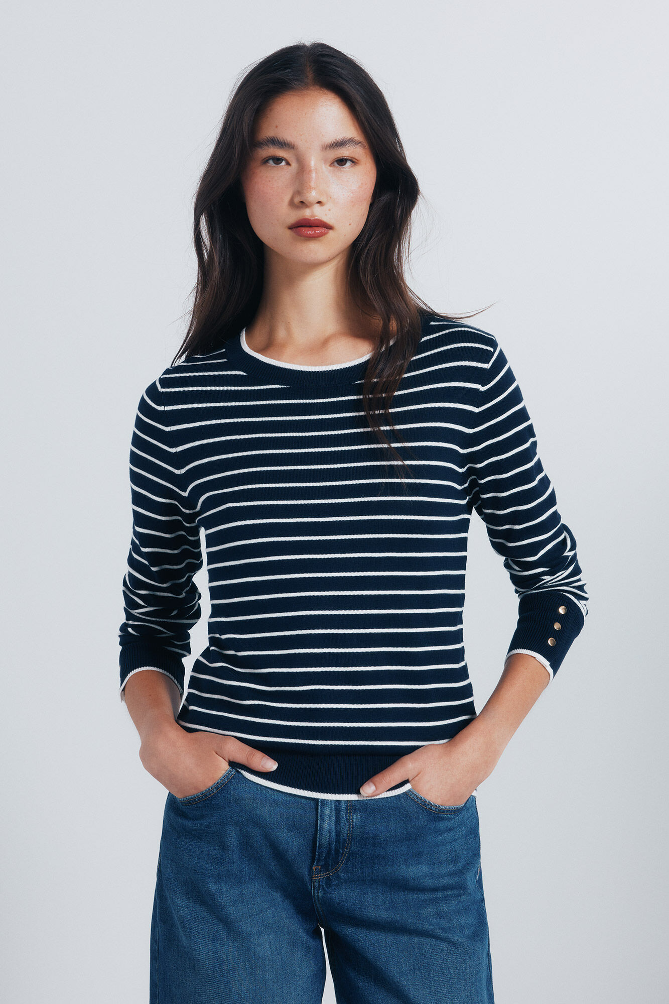 Springfield Fine jersey with buttons and cuffs