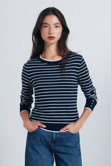 Springfield Fine jersey with buttons and cuffs blue