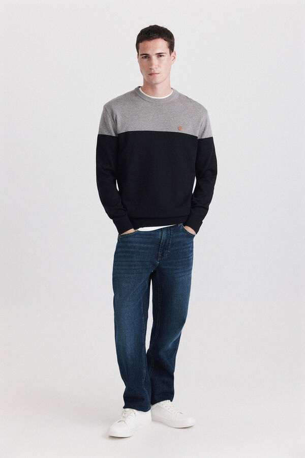 Springfield Colour block basic jumper grey