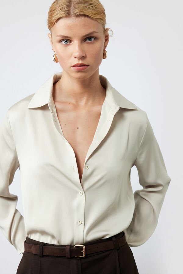 Koton Camisa de sat&eacute;n nude