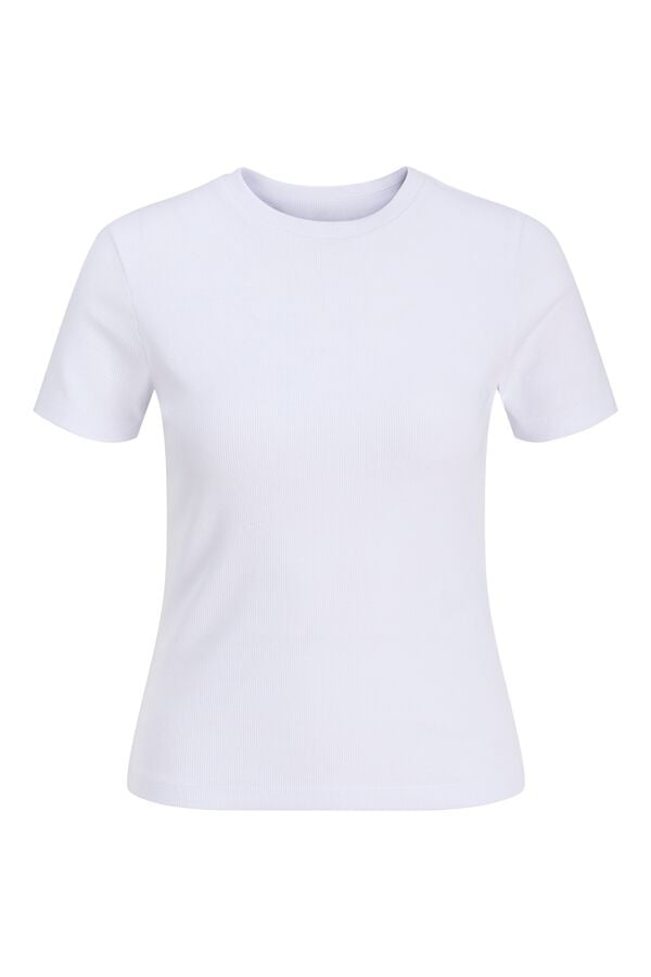 JJ REBEL Fitted ribbed T-shirt white