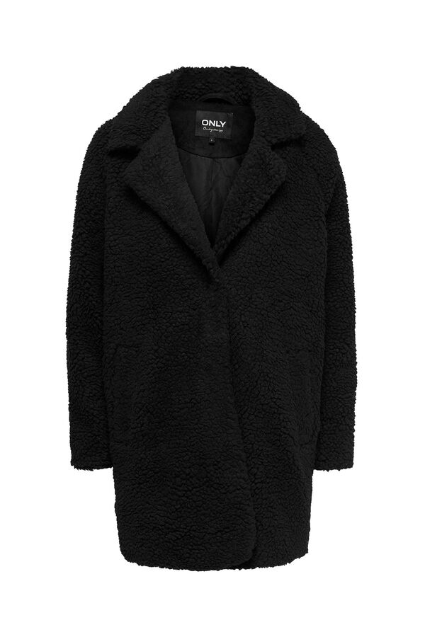 Springfield Faux shearling buttoned coat noir