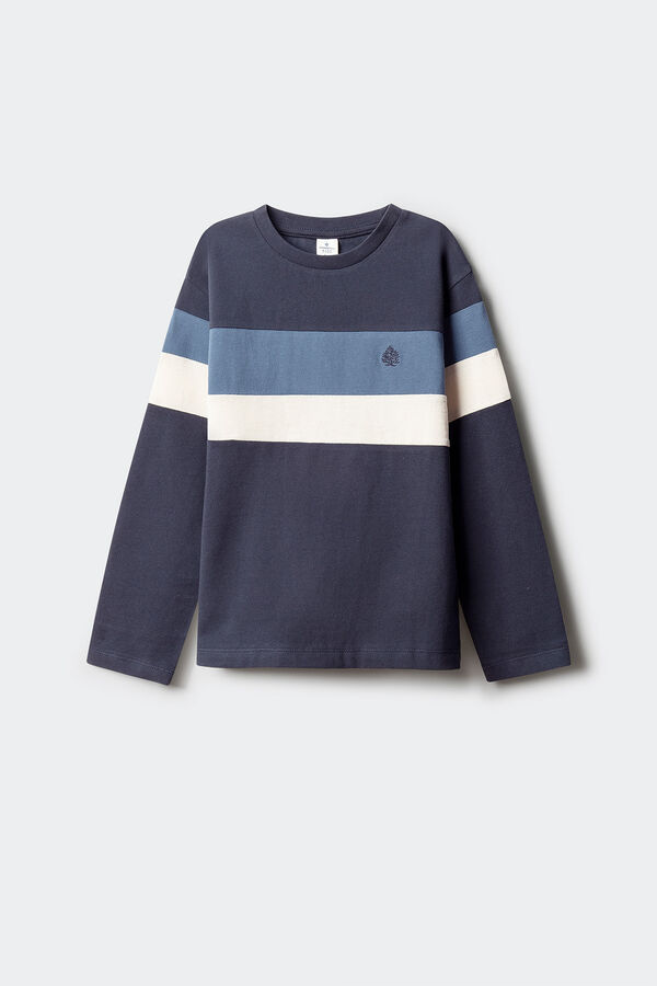 Springfield Kids Tricolor long sleeve T-shirt for boys Plava