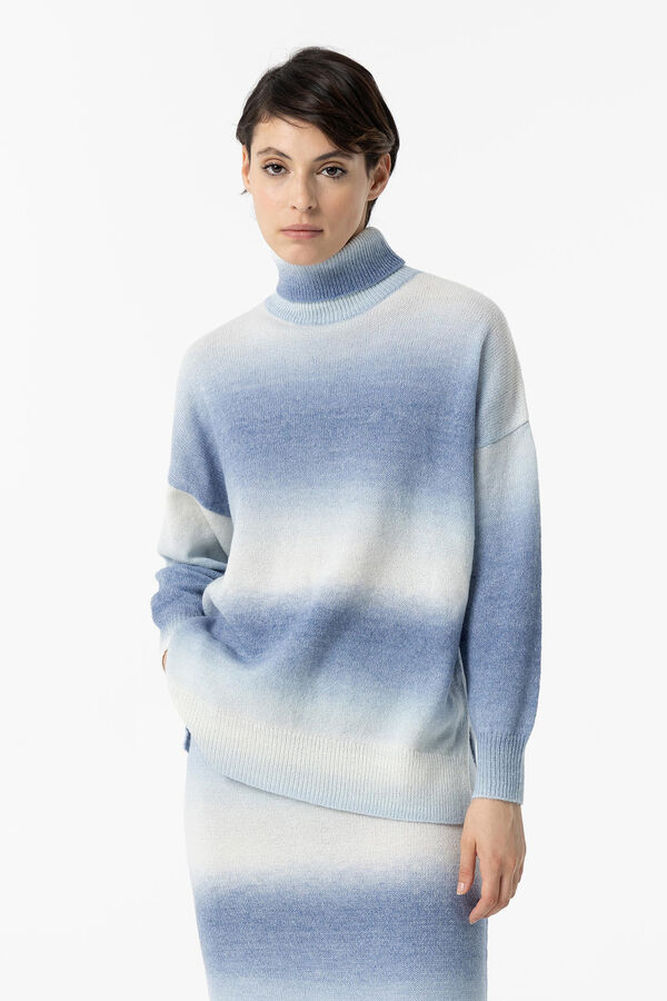 Springfield High neck knit jumper royal blue