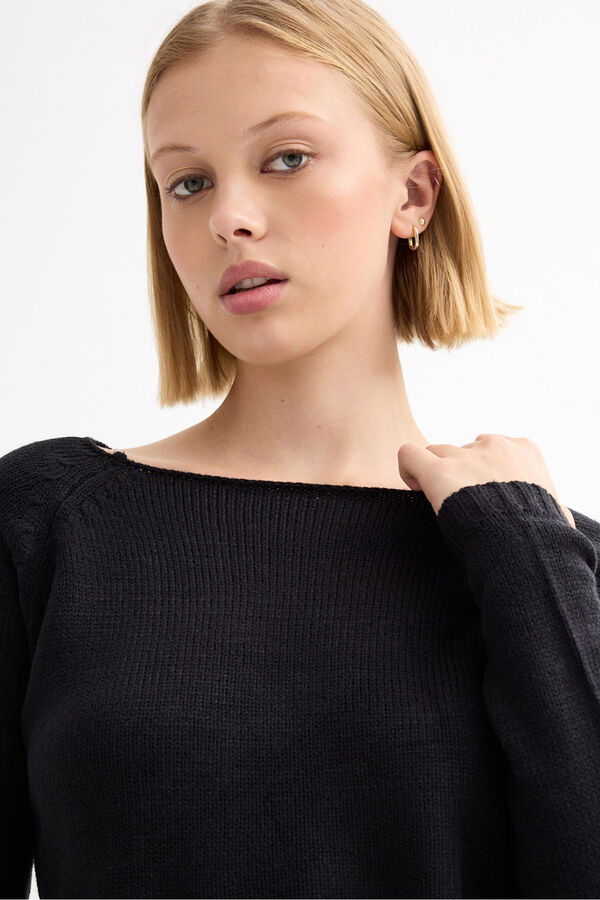 Inside Jersey Cuello Redondo negro