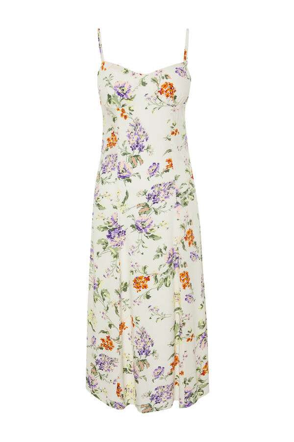 Trendyol Vestido midi de tirantes marfil