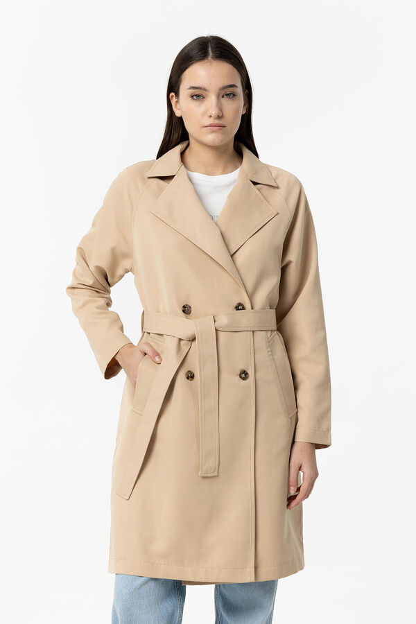 Springfield Belted trench coat camel