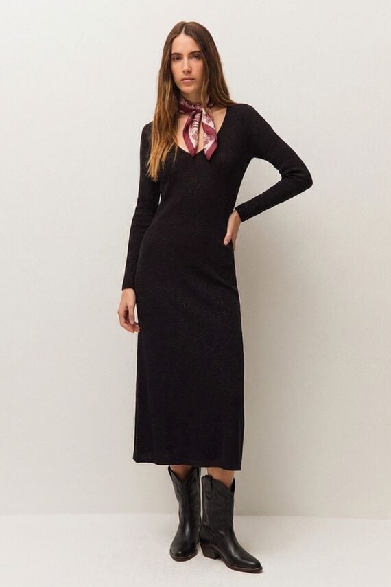 Vestido midi canalé