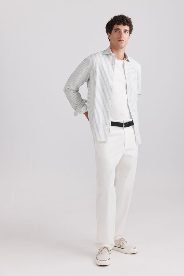 Springfield Chemise oxford &agrave; rayures vert