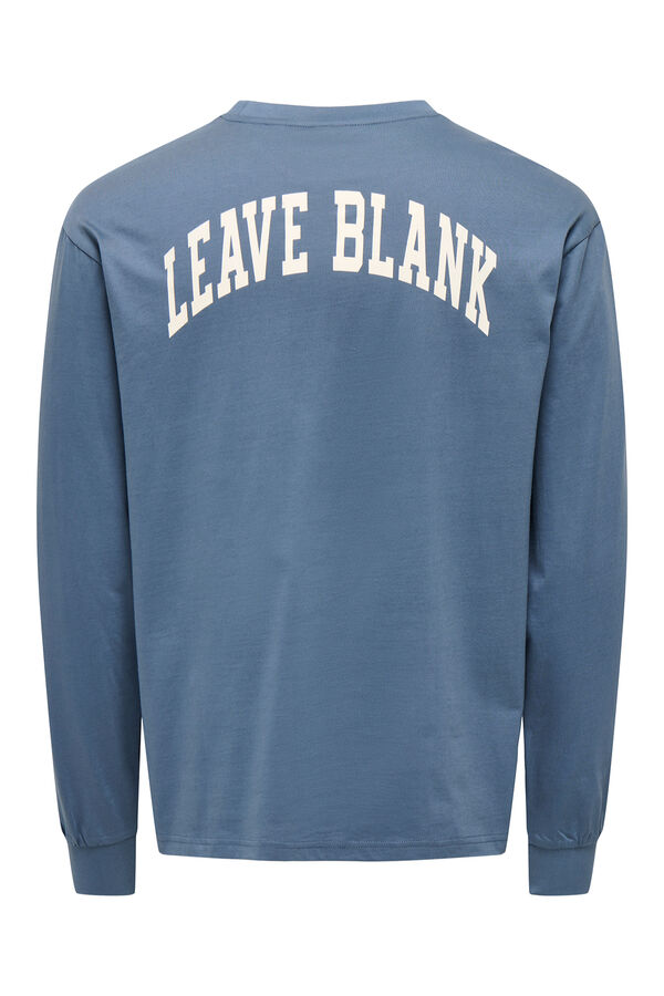 Only & Sons Printed long sleeve T-shirt blue