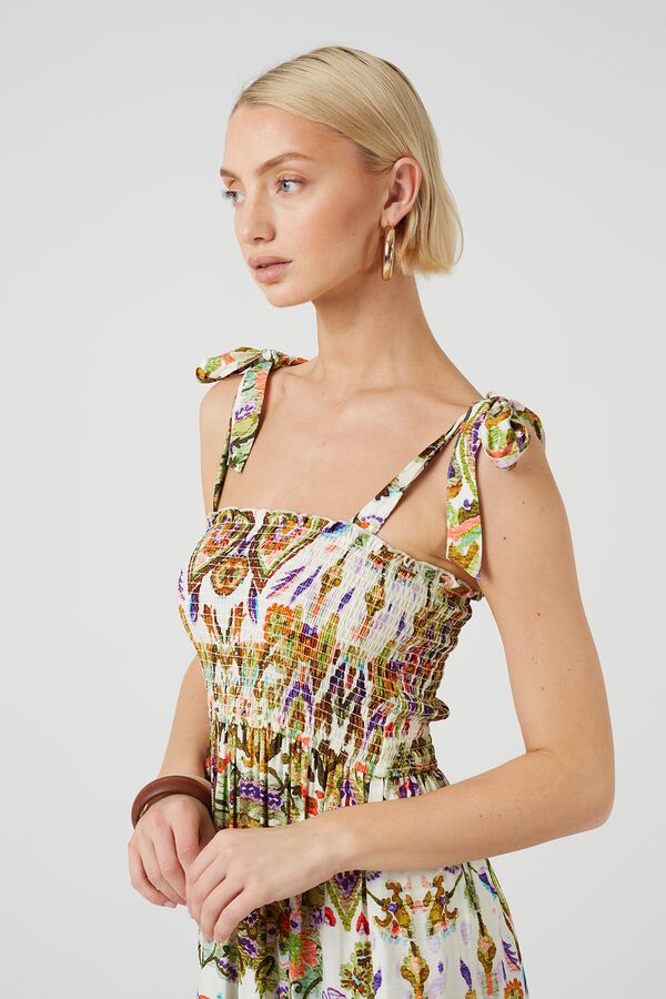 Brave Soul Vestido comprido com detalhe franzido verde