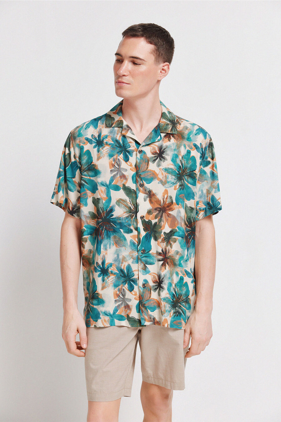 Camisa manga corta estampado floral
