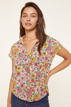 Springfield Printed Polo-style Blouse gris