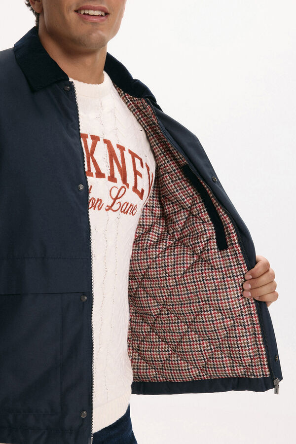 Only & Sons Casaco de gola de veludo cotel&ecirc; azul