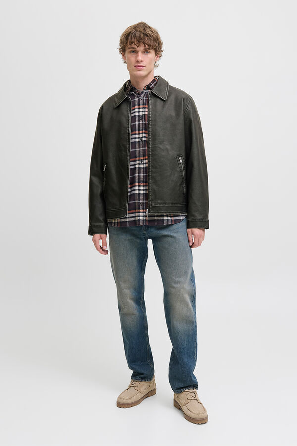 Jack & Jones Faux leather jacket black