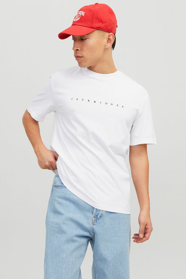 Jack & Jones Camiseta relaxed fit logo blanco