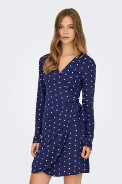 Only Vestido curto cruzado de bolinhas