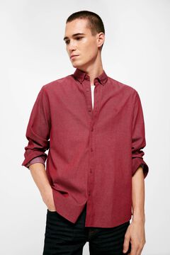 Springfield Coloured dobby shirt red