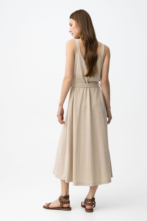 Tiffosi Button-up midi dress nude