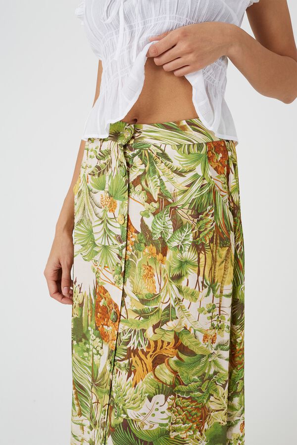 Brave Soul Printed long skirt green