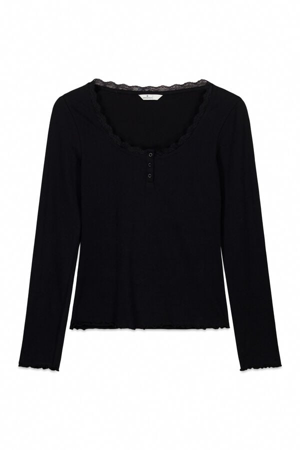 Springfield Lace long sleeve T-shirt black