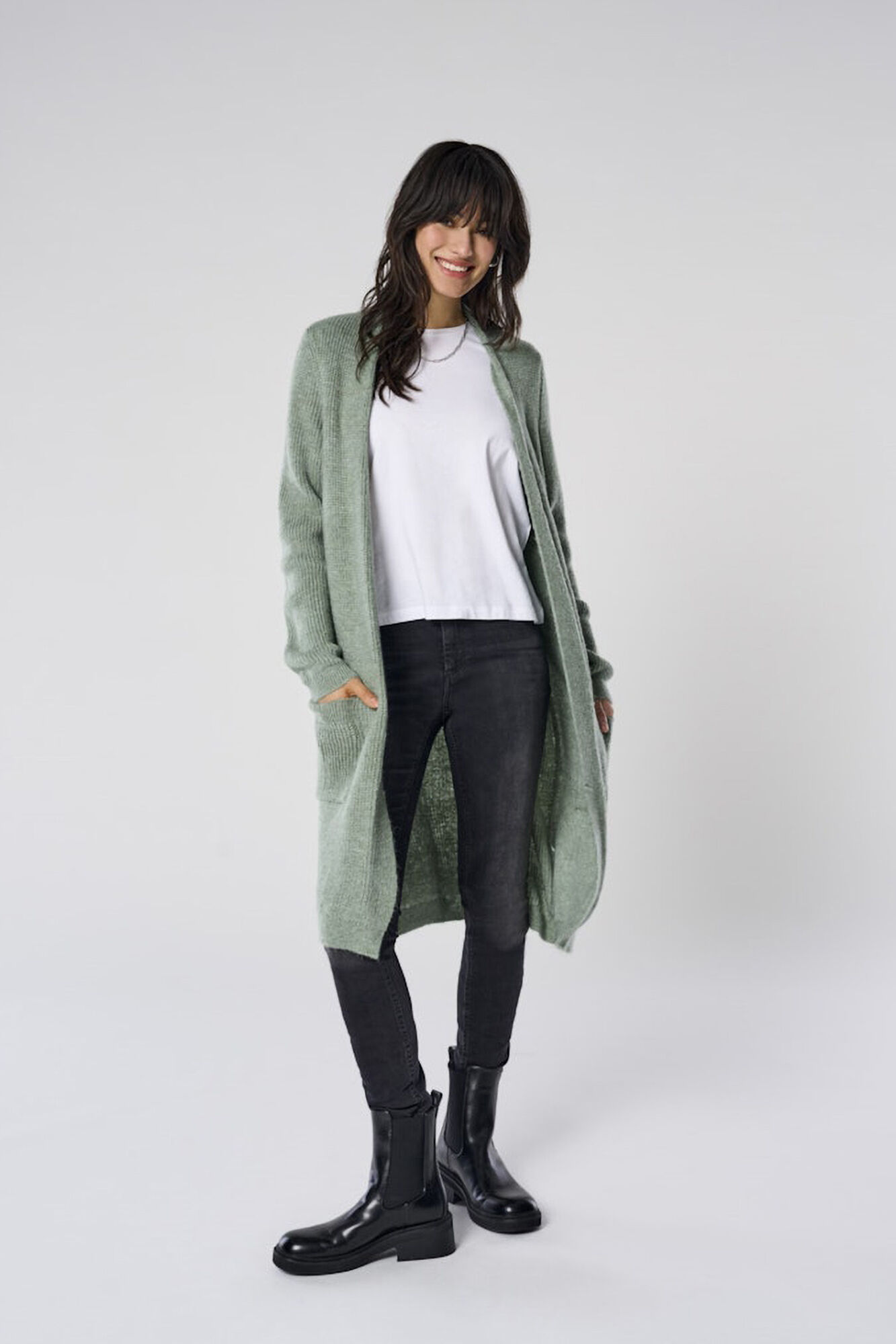 Only C&aacute;rdigan midi con bolsillos