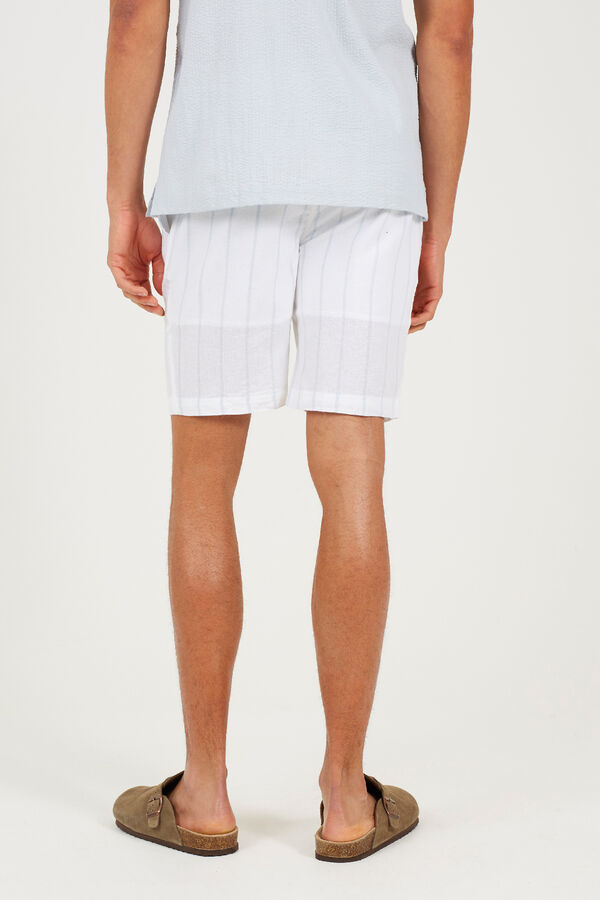 Brave Soul Short a rayas blanco