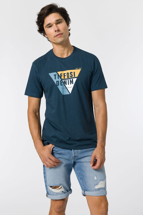 Springfield Ashfield Short-sleeved T-shirt bleuté