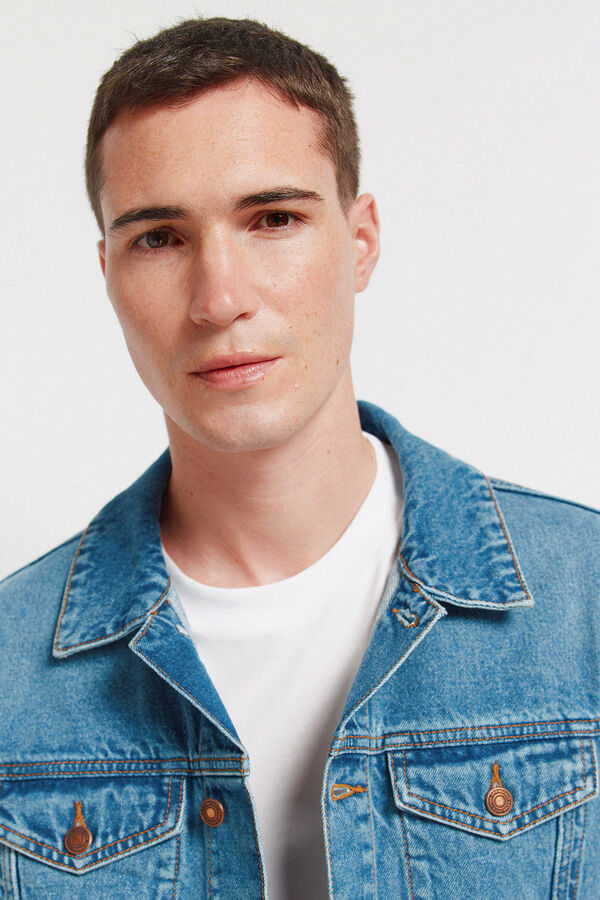 Springfield Medium dark wash denim jacket blue