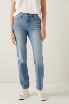 Springfield Jeans Straight recycelte Baumwolle nachhaltiger Waschvorgang blauer stahl