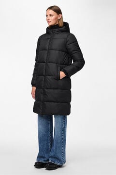 Pieces Padded coat with hood and pockets