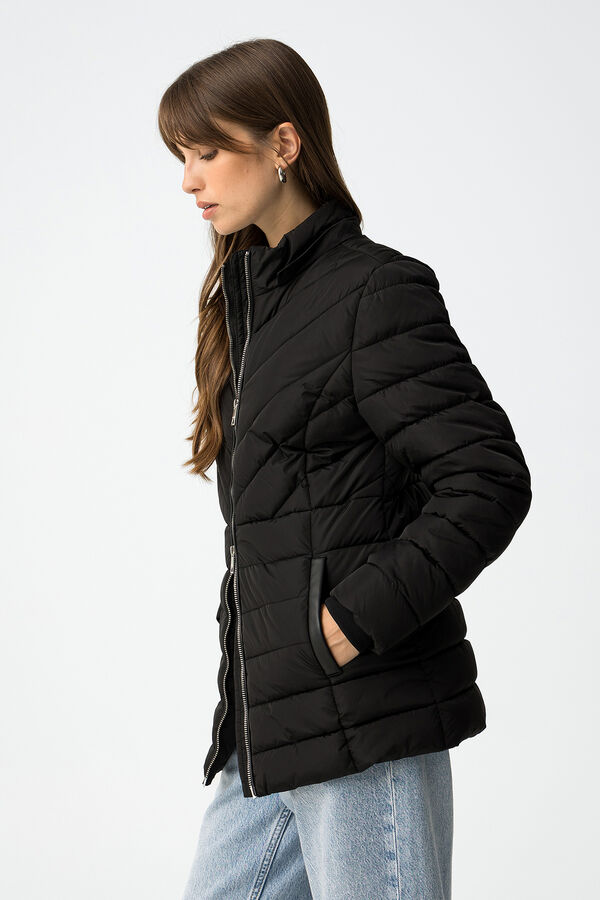 Tiffosi Casaco acolchoada com capuz remov&iacute;vel preto