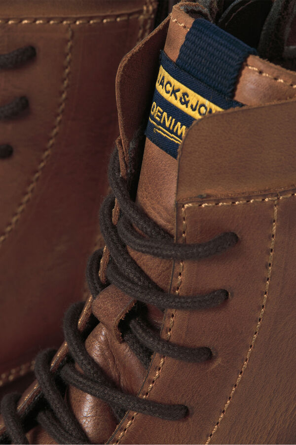 Jack & Jones Botas de couro com cadar&ccedil;o cru