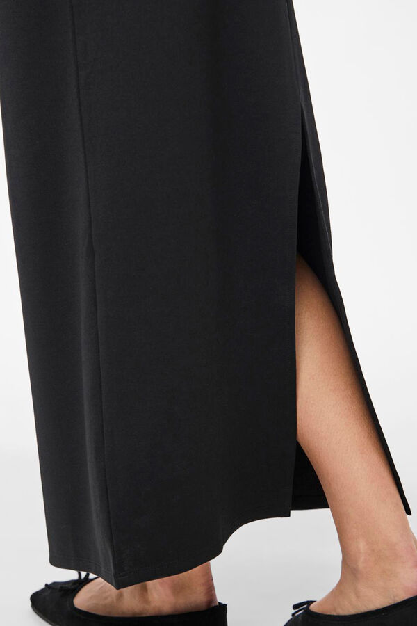 Pieces Women's midi skirt with elasticated waist black