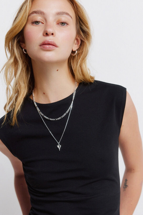 Springfield Cotton basic sleeveless top black