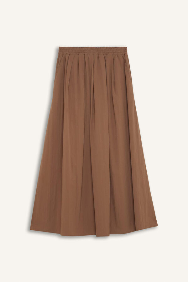 DeFacto Pleated maxi skirt nude