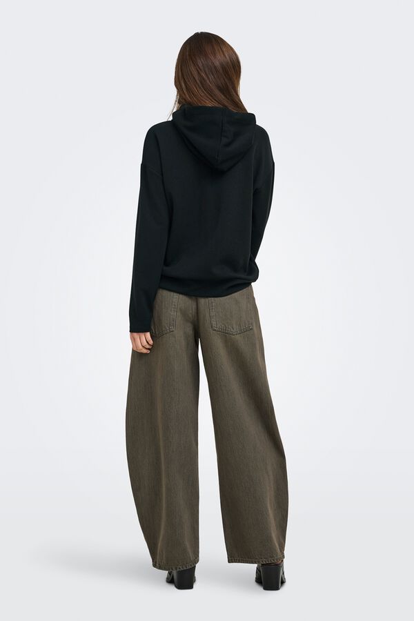 Only Sweatshirt com capuz preto