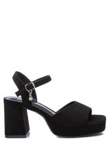 XTI sand&aacute;lia feminina camur&ccedil;a  preto